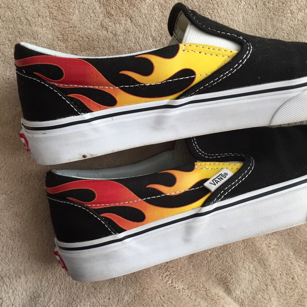 Flame slip on Vans